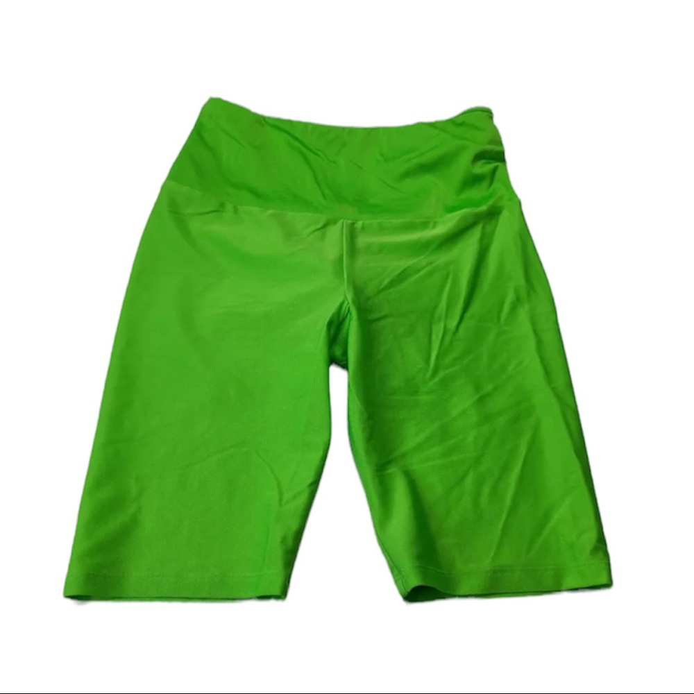 Goldsheep Basic Neon Green Biker Shorts Size M Womens - Picture 2 of 7